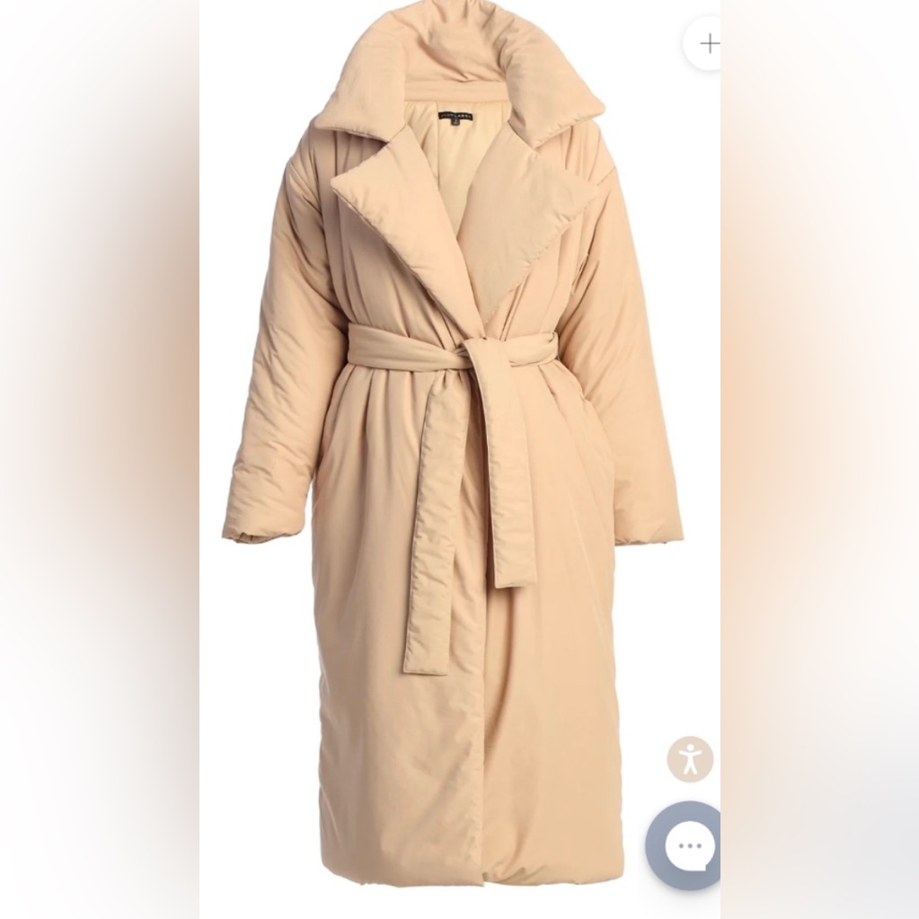 Nwt Jluxlabel Tan Puffer Trenchcoat